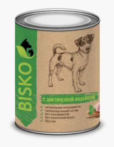 Биско Консервированный корм для собак с диетической индейкой 750 гр