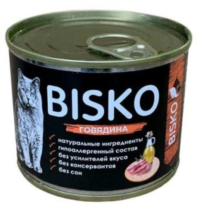 Консервы для кошек Bisko(Биско) говядина 200гр