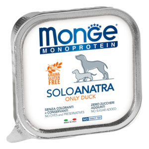 Влажный корм Monge Dog Monoprotein для собак, паштет из утки, консервы 150 г